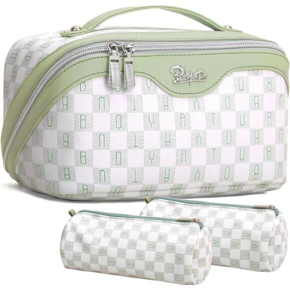 Travel Makeup Bag Cosmetic Bags for Women: Large Make up Bags Set of 3 - - Picture 1 of 6